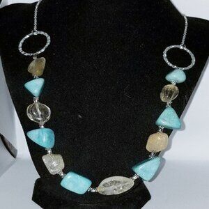 Aquamarine & Citrine Necklace
